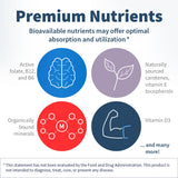 Klaire Labs VitaSpectrum ingrédients clés, folate, B12 et B6 pour le développement.