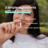 KLARALYTE: ingrédients sans additifs affichés clairement.