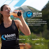 Étiquette nutritionnelle claire sur le pot Klean BCAA + Peak ATP.