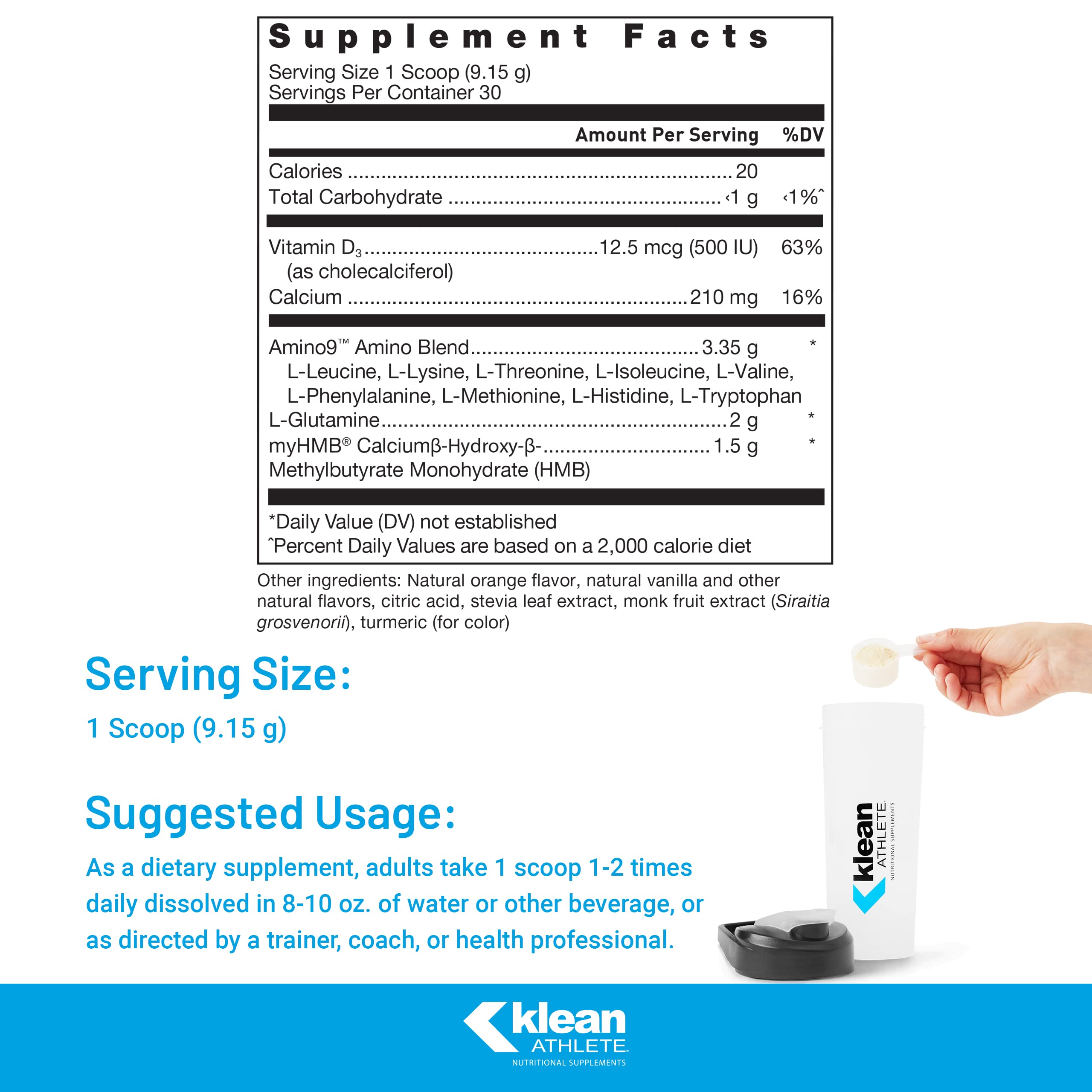 Doseur pour Klean Essential Aminos + HMB – préparation précise pour l'entraînement