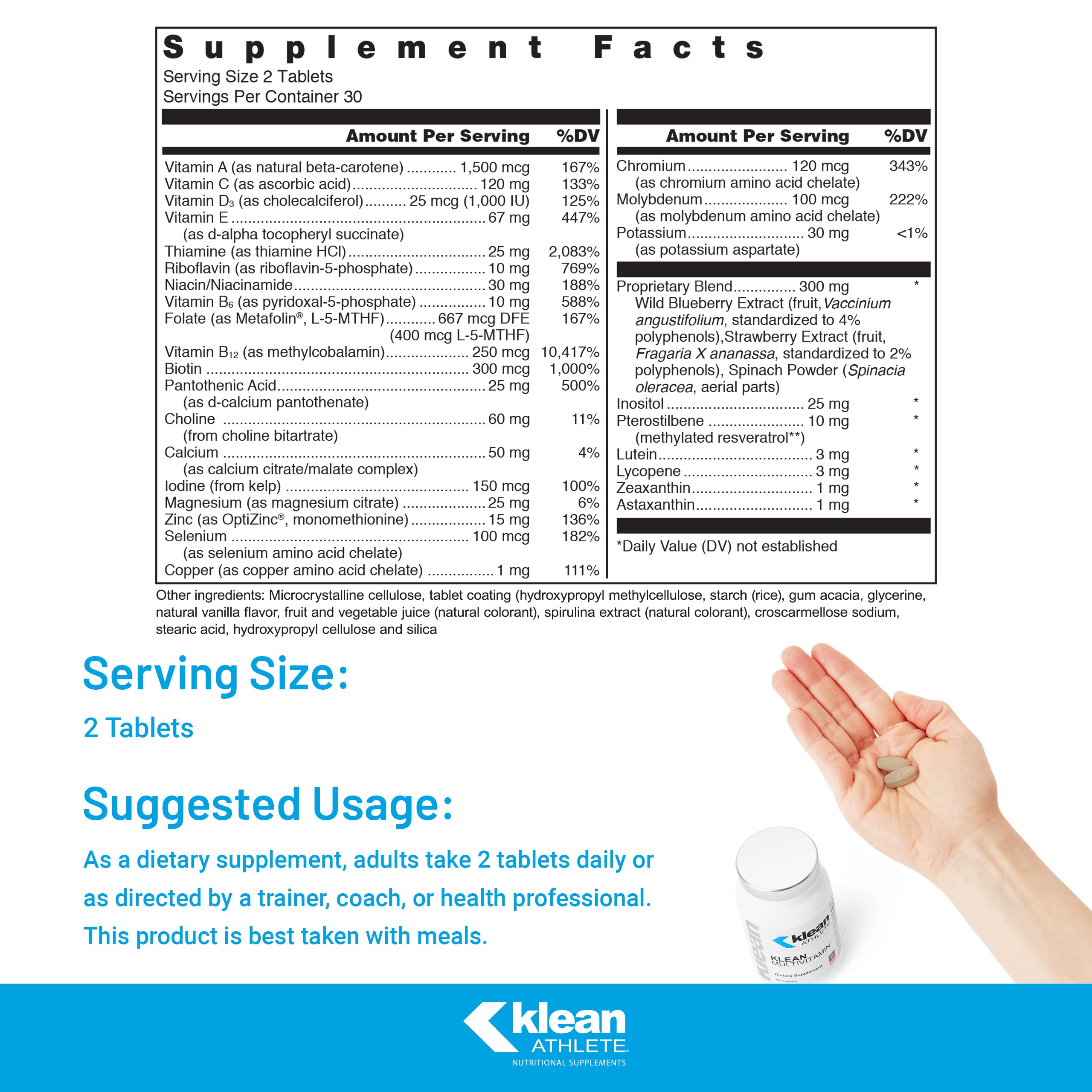 Klean Multivitamin emballage boîtier, présentation pratique pour l entraînement