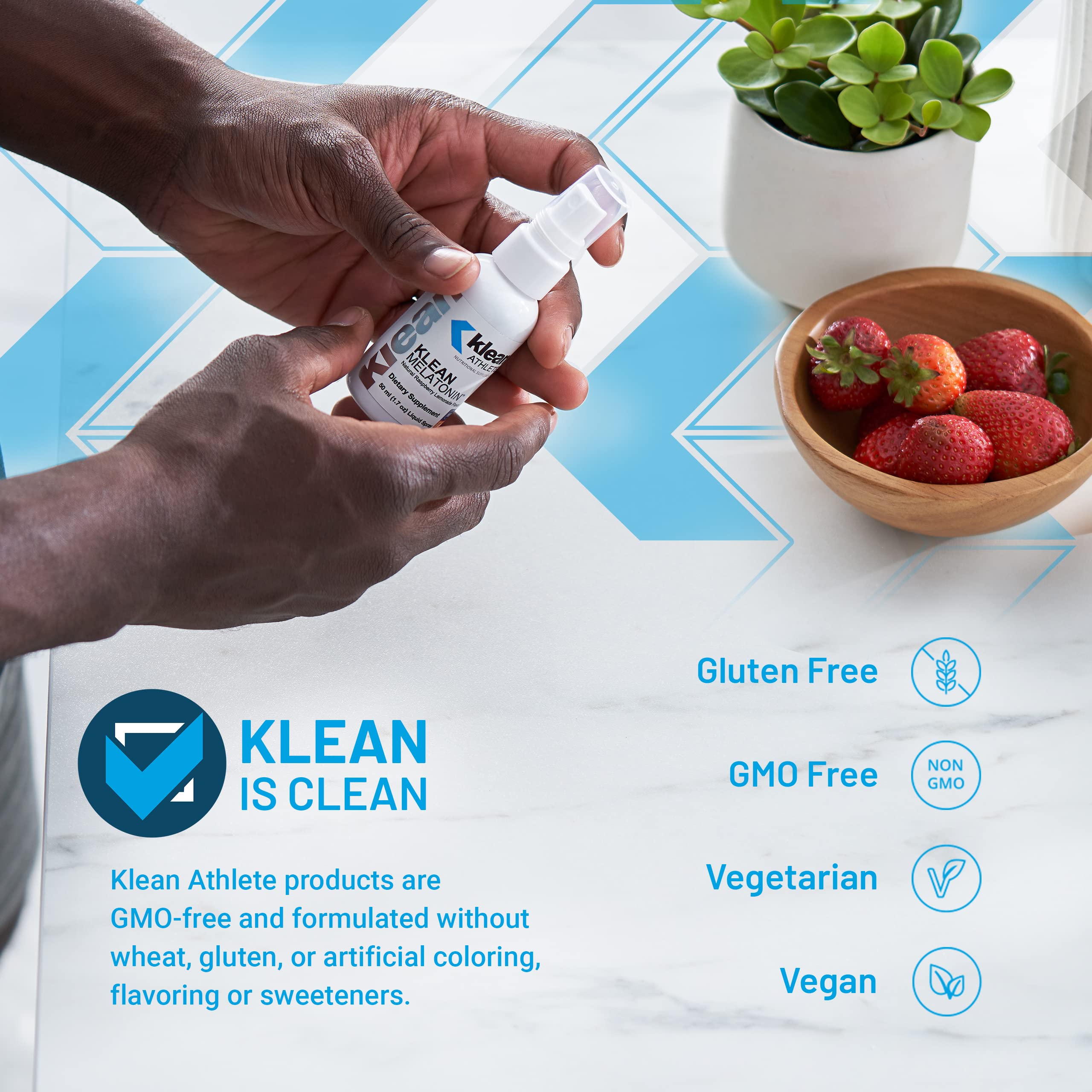 Klean Athlete Melatonin spray dose 3mg, dose simple avant le coucher.