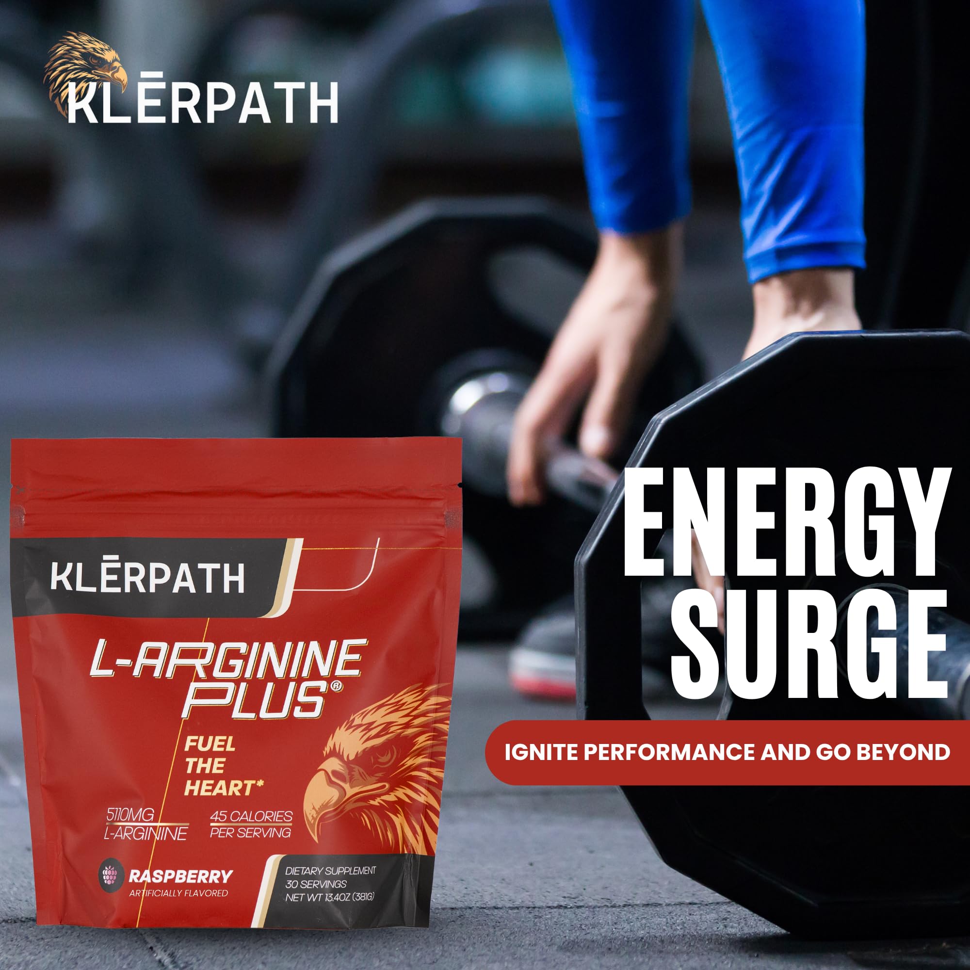 Klerpath L-Arginine Plus, logo et étiquette visibles.