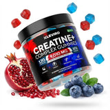 Boîte KLEVIRO Creatine Gummies saveur myrtille et grenade, pratique au quotidien