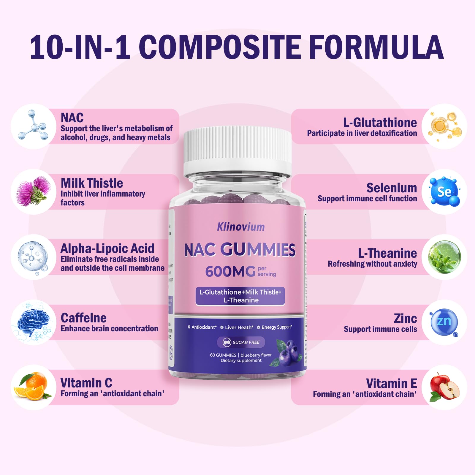 Chaque portion fournit 600 mg de NAC pour un apport ciblé
