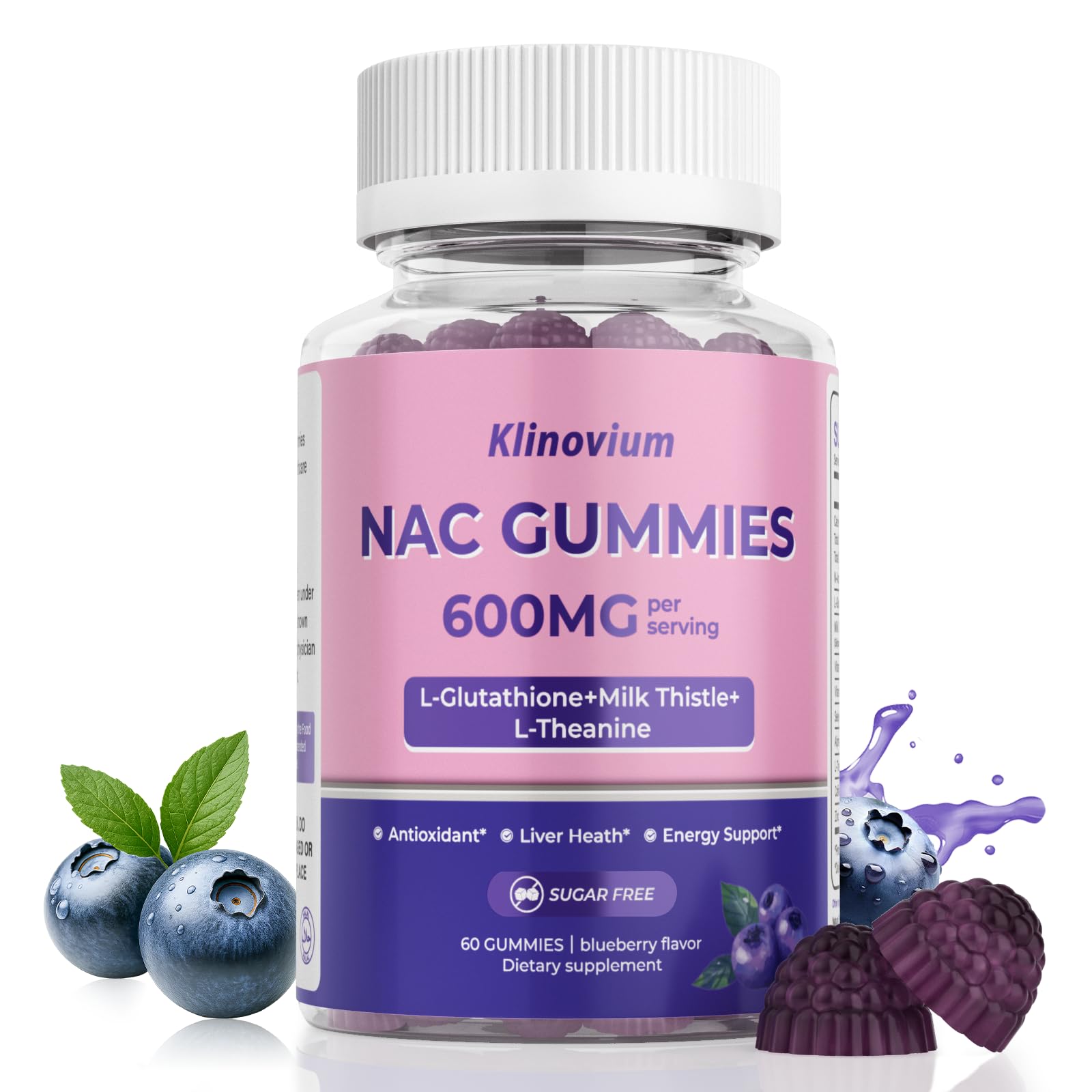 Klinovium NAC Gummies emballage pratique pour une routine quotidienne
