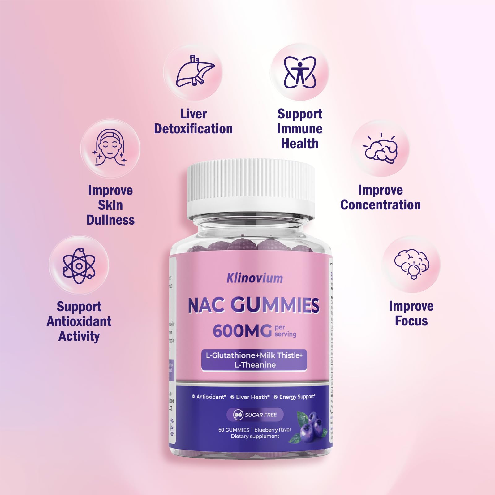 Klinovium NAC Gummies formulation 10 en 1 pour un soutien quotidien