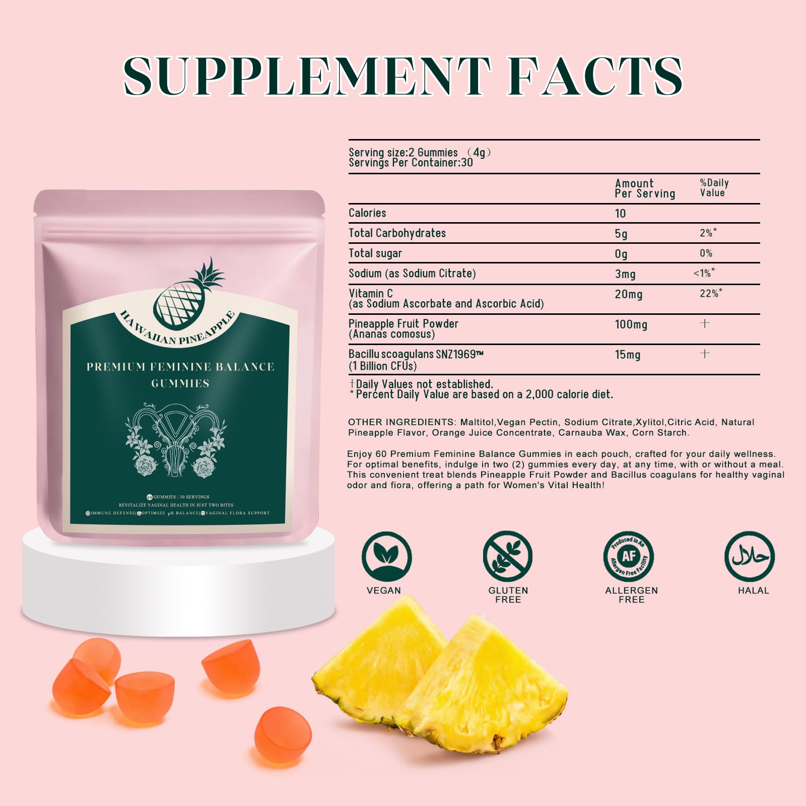 KLKIT Gommes Équilibre Féminin emballage 60 gommes, pratique pour la routine mensuelle