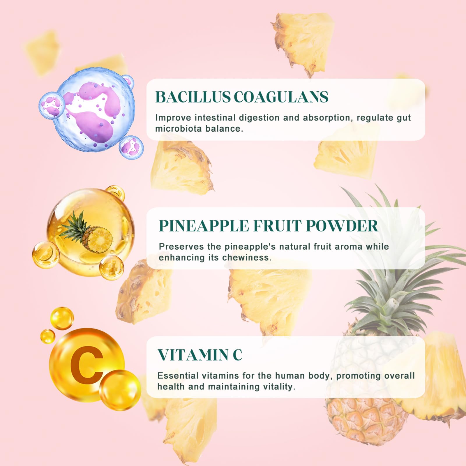KLKIT Gommes Équilibre Féminin goût ananas doux, plaisir quotidien sans eau