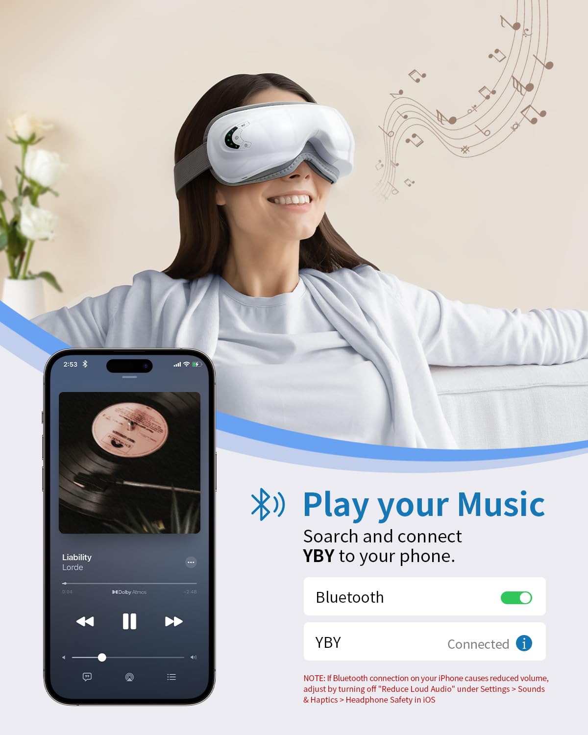 Klobela masque pour les yeux chauffant, expérience portable et silencieuse.