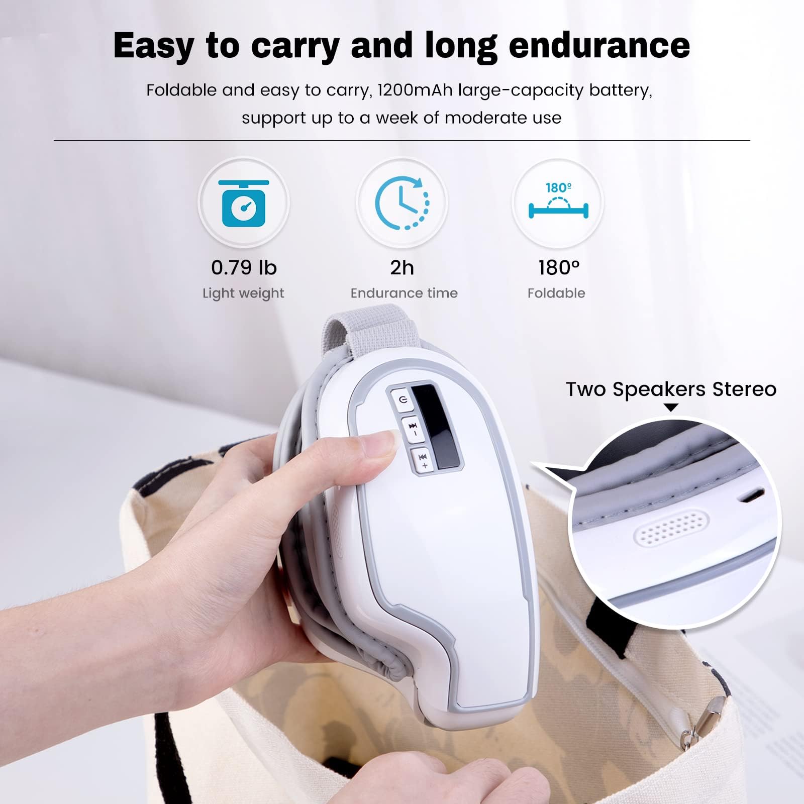 Klobela Eye Massager confort nocturne, idéal pour le soir et le sommeil.