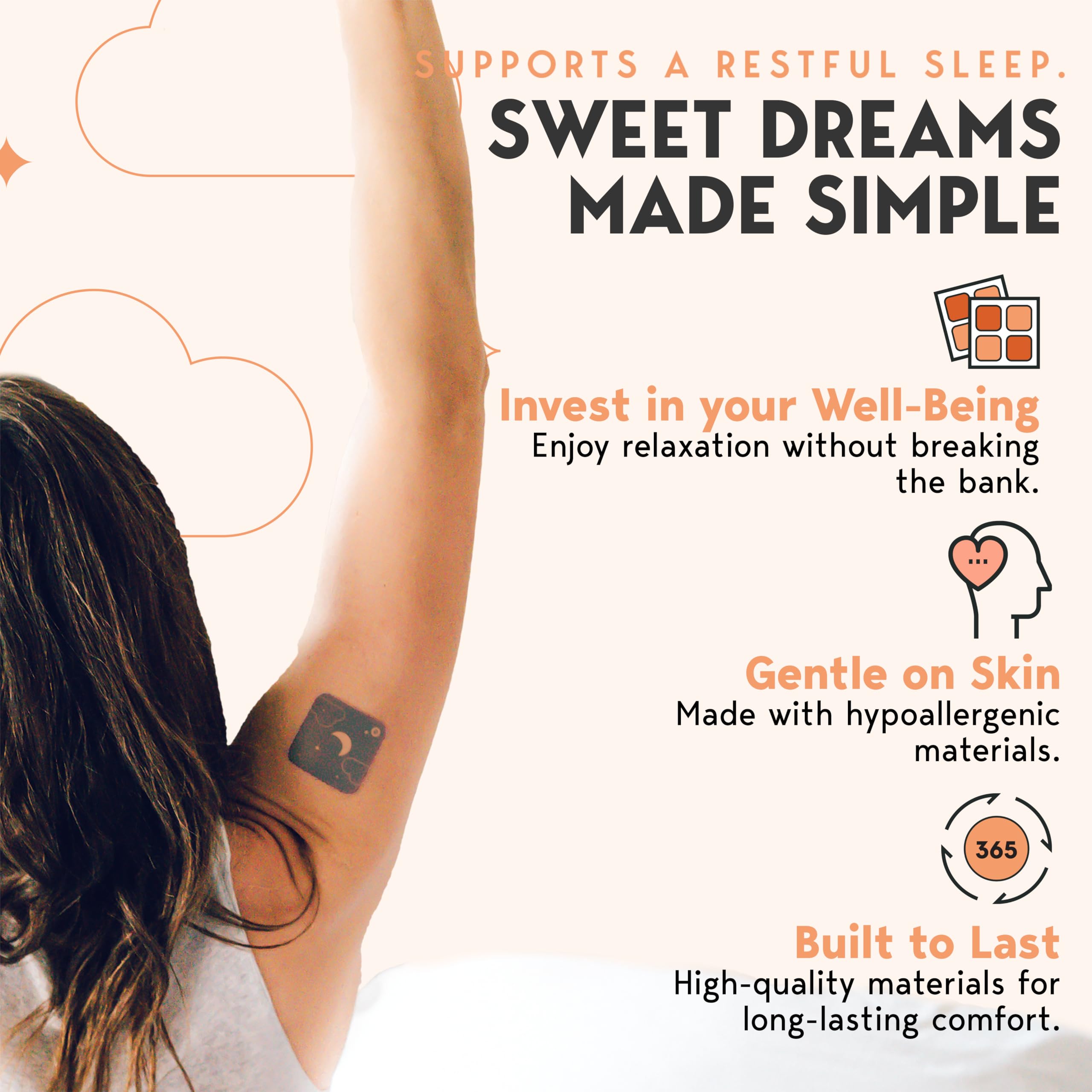 Application dermique Klova, patch discret sur la peau pour le sommeil.