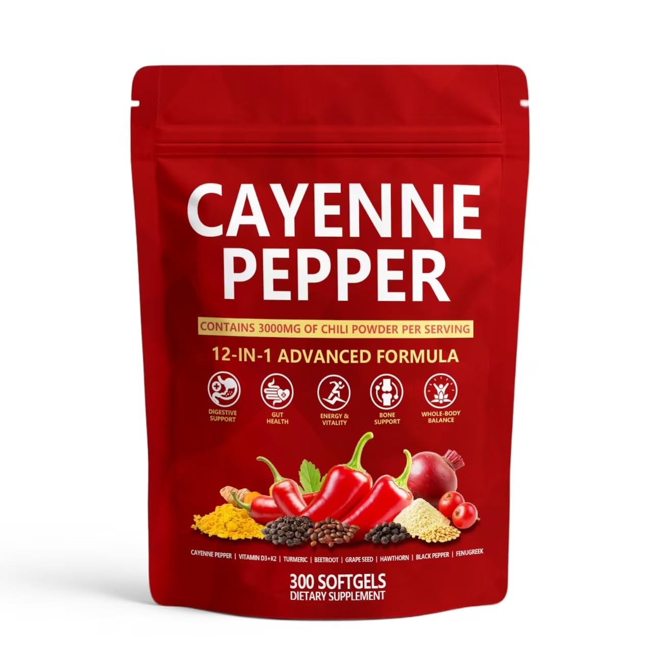 KLUNIZ gélules Cayenne: bouteille pratique pour usage quotidien.