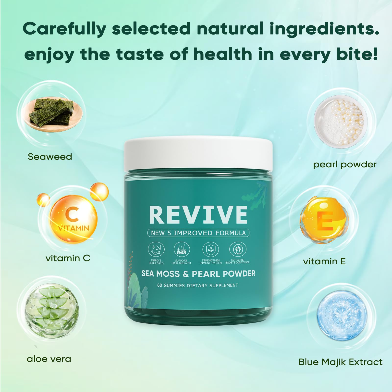 KLUNIZ Revive poudre de perle incluse, éclat subtil pour cheveux et peau.