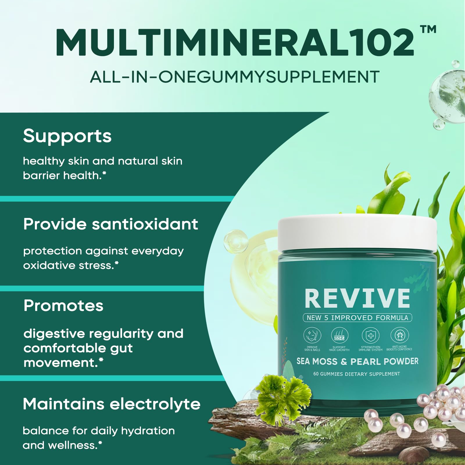 KLUNIZ Revive gommes-cheveux, texture douce et agréable à mâcher.