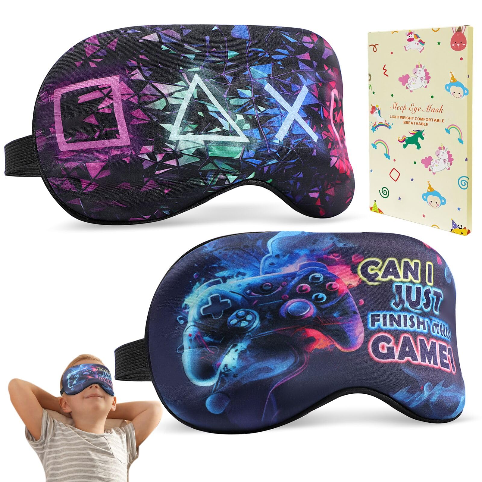 knIykmr masque sommeil enfants motif drôle pour repos paisible