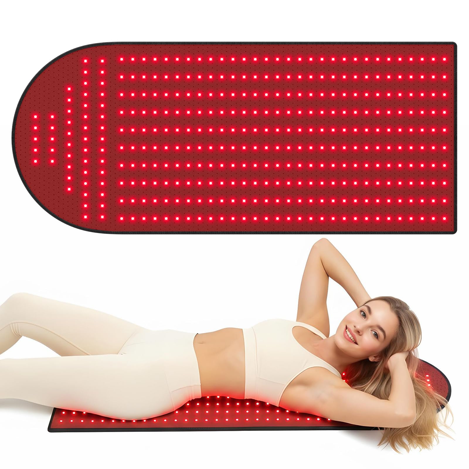 Knocoka tapis lumière rouge avec dôme ergonomique, idéal pour le cou et les épaules.