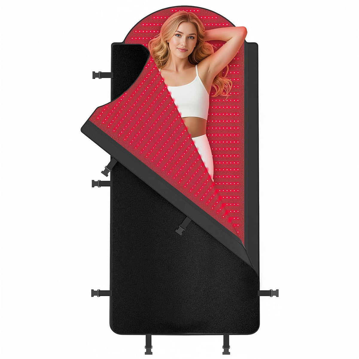 Knocoka Tapis Lumière Rouge, vue avant, favorise détente musculaire et confort corporel.