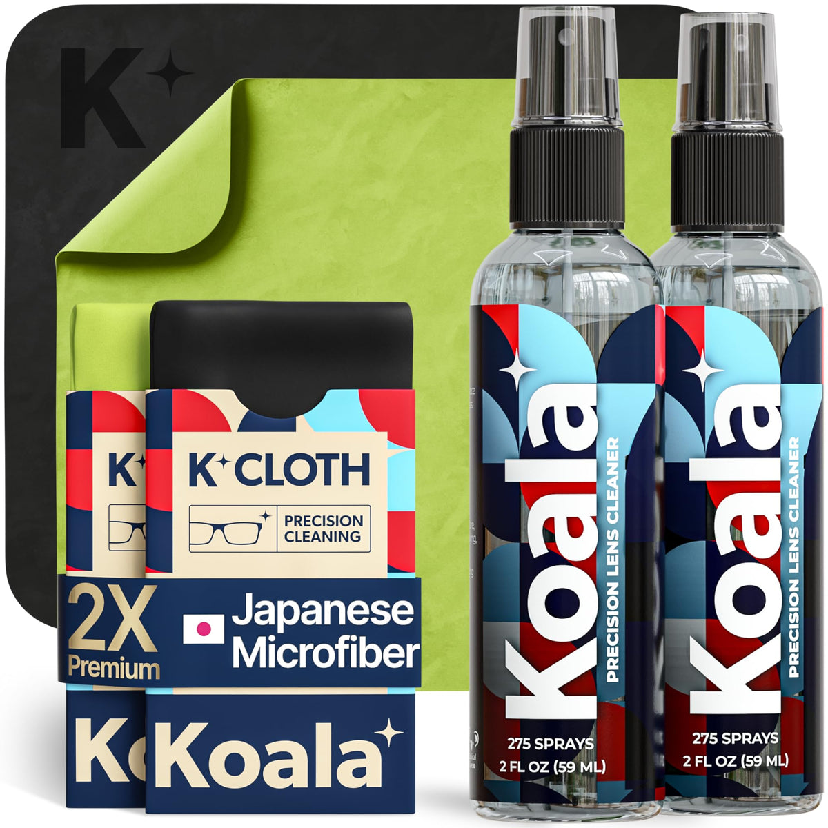 Koala Lunettes: flacon nettoyant en gros plan pour des verres sans traces.
