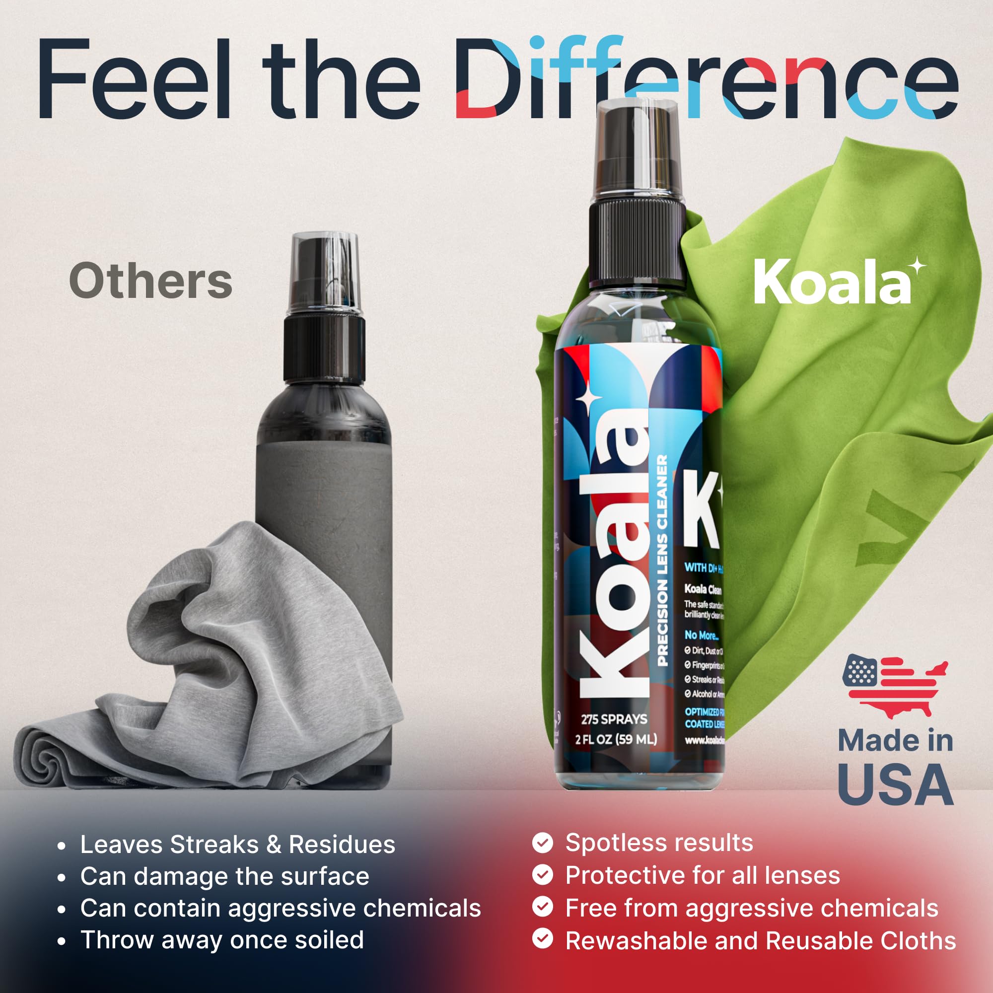 Koala nettoyant lunettes lentilles caméras – protège surfaces sensibles et prolonge leur clarté.