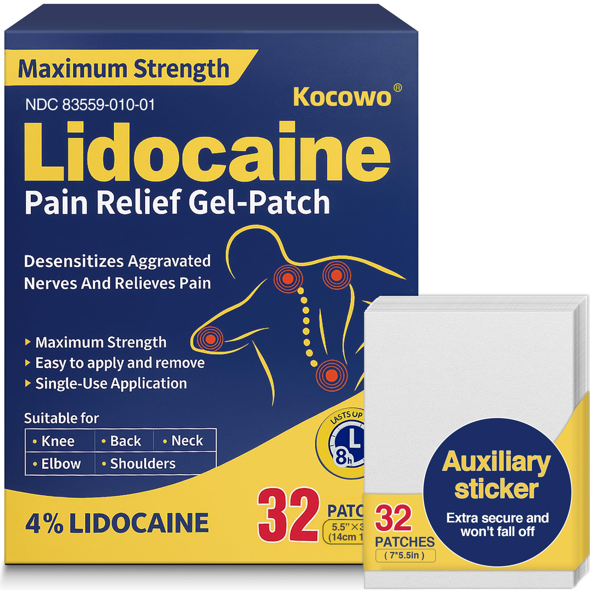 Patch Kocowo lidocaïne 4% emballage pratique et hygiénique pour le voyage