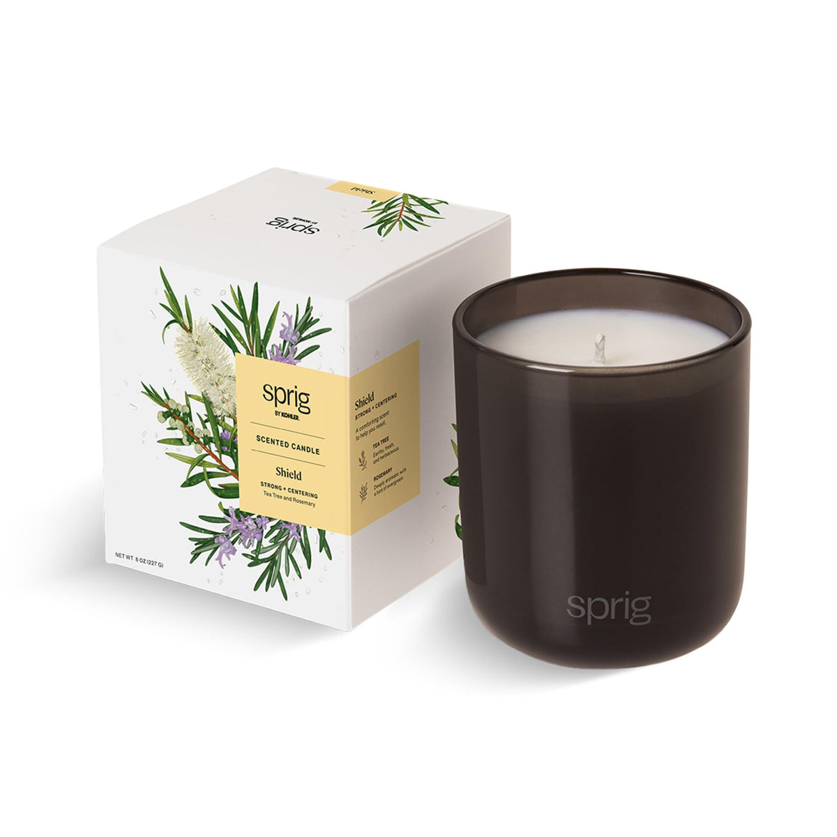 Kohler Sprig: bougie romarin-arbre-a-the, parfum profond et apaisant pour l'ambiance.