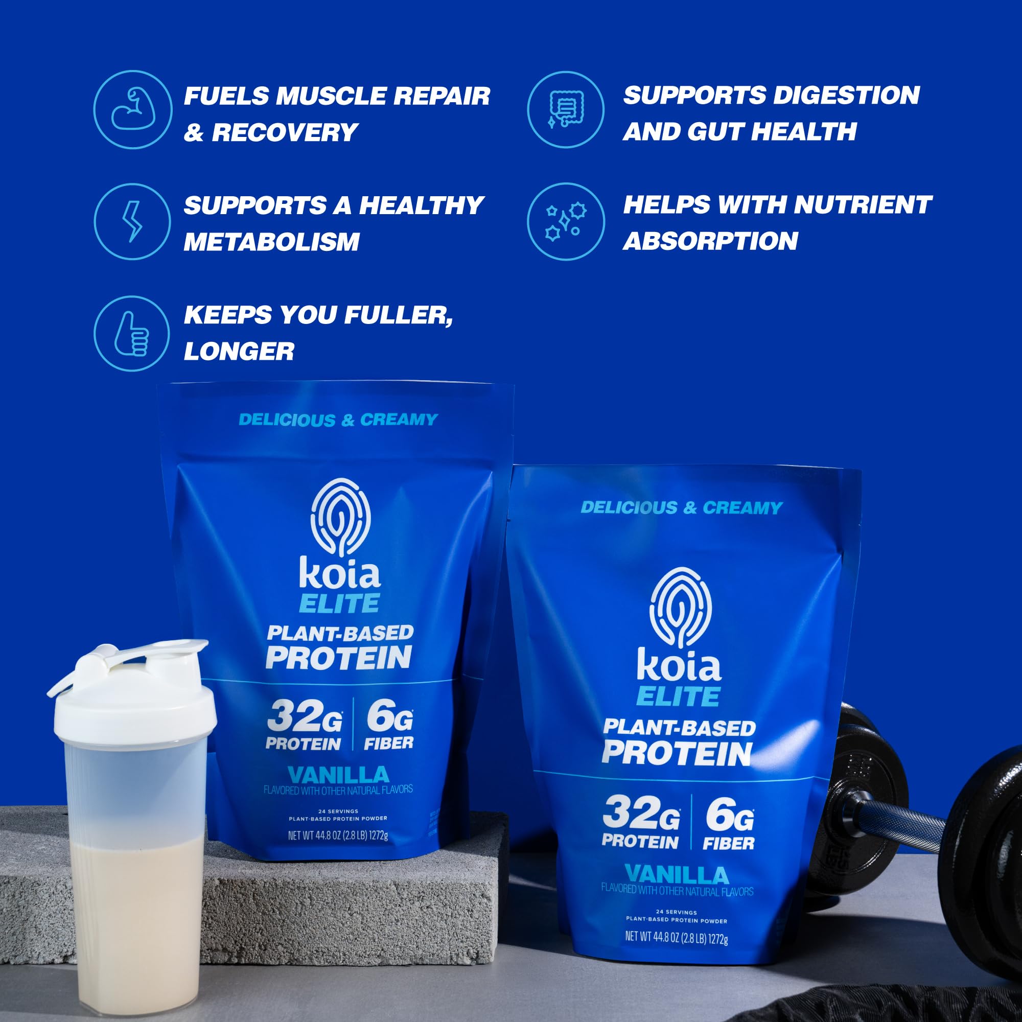Koia Protéine Elite vanille utilisée dans des recettes saines et rapides.