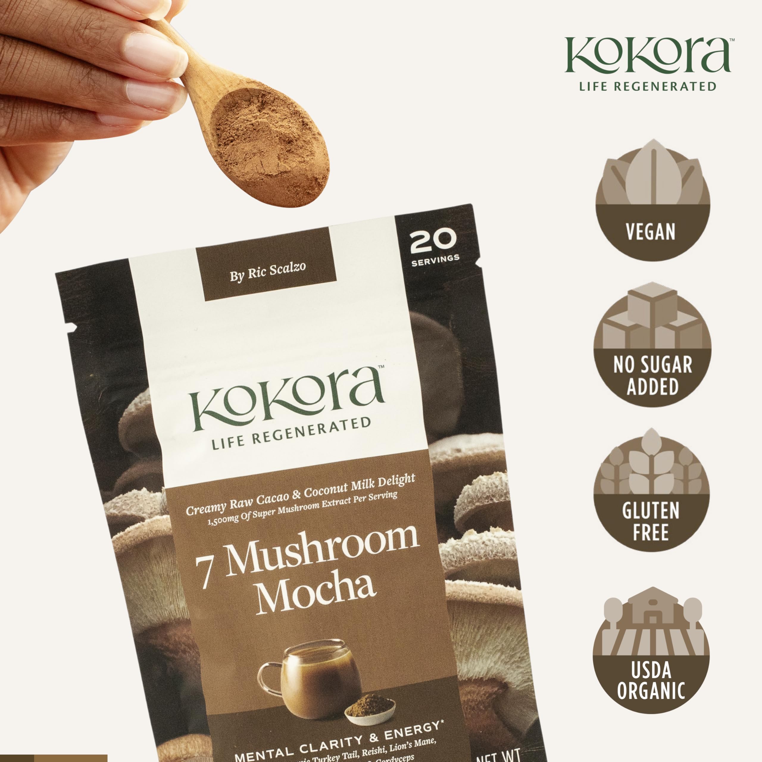 Kokora trametes-versicolor-champignon, infusion aromatique favorisant relaxation et concentration