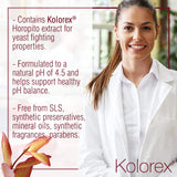 Kolorex nettoyant intime emballage, présentation naturelle et sûre.
