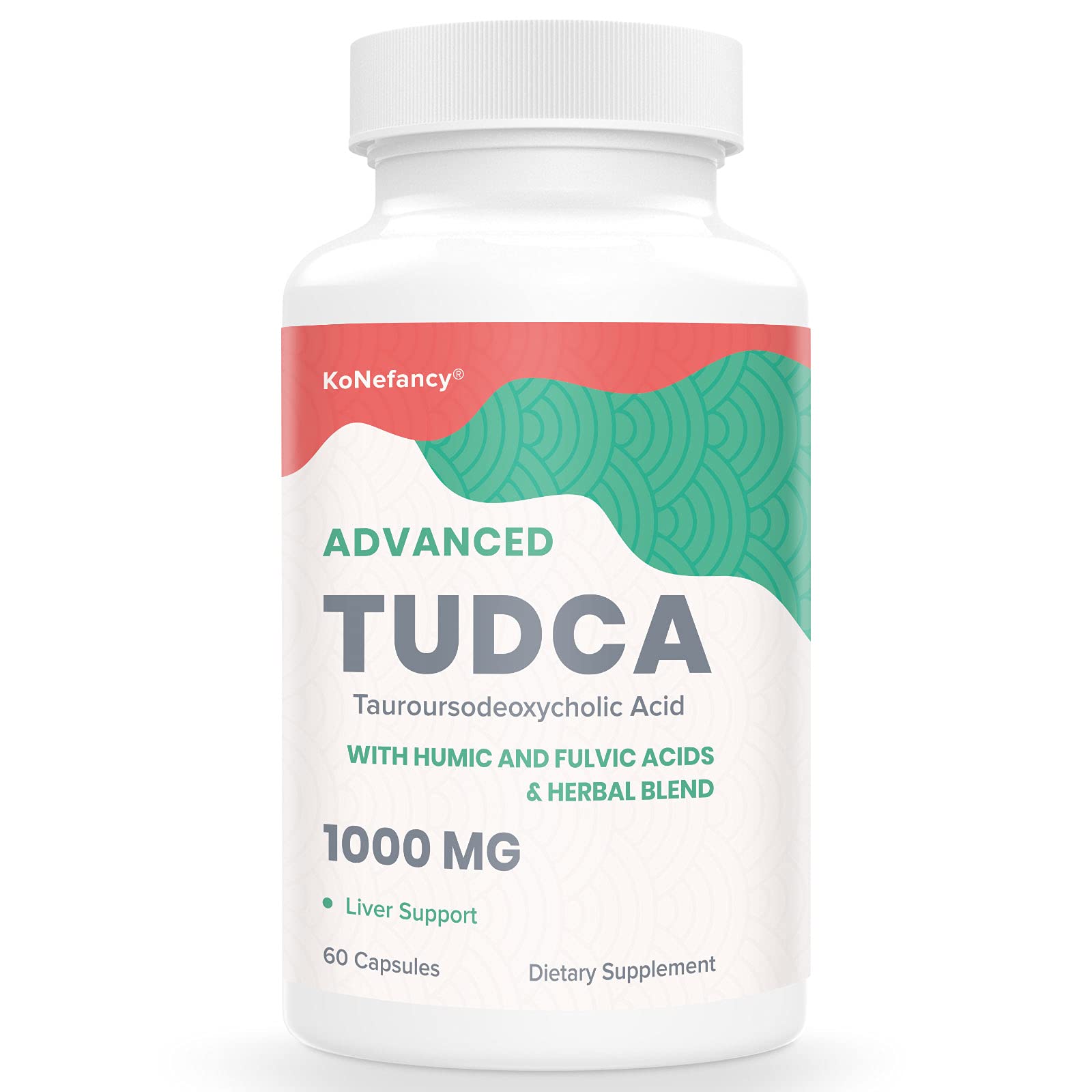 KoNefancy TUDCA: bouteille de 60 capsules, soutien potentiel du foie et digestion.