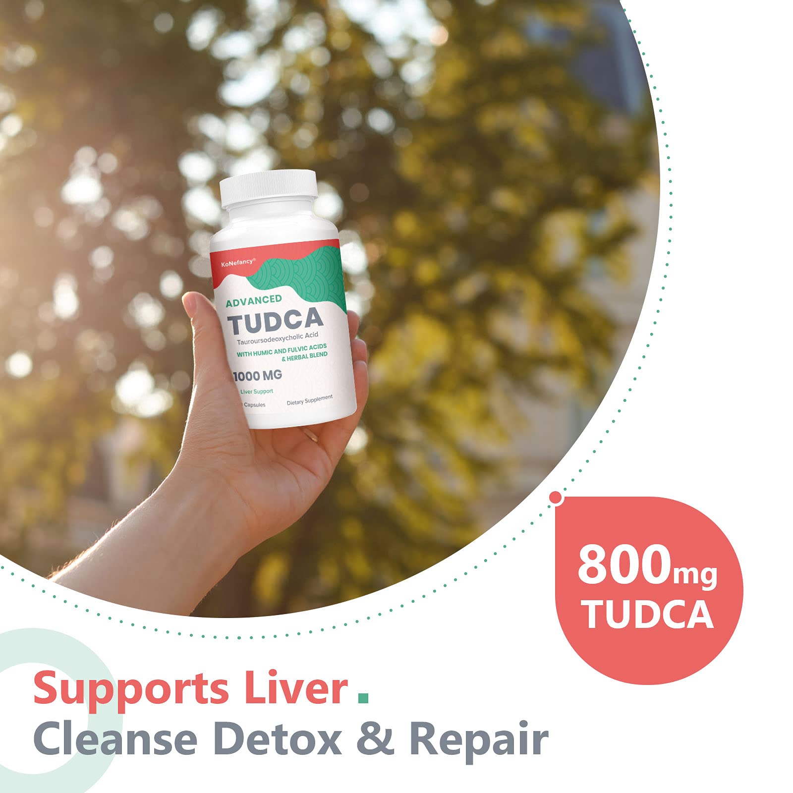 KoNefancy TUDCA – Étiquette-produit claire et lisible.