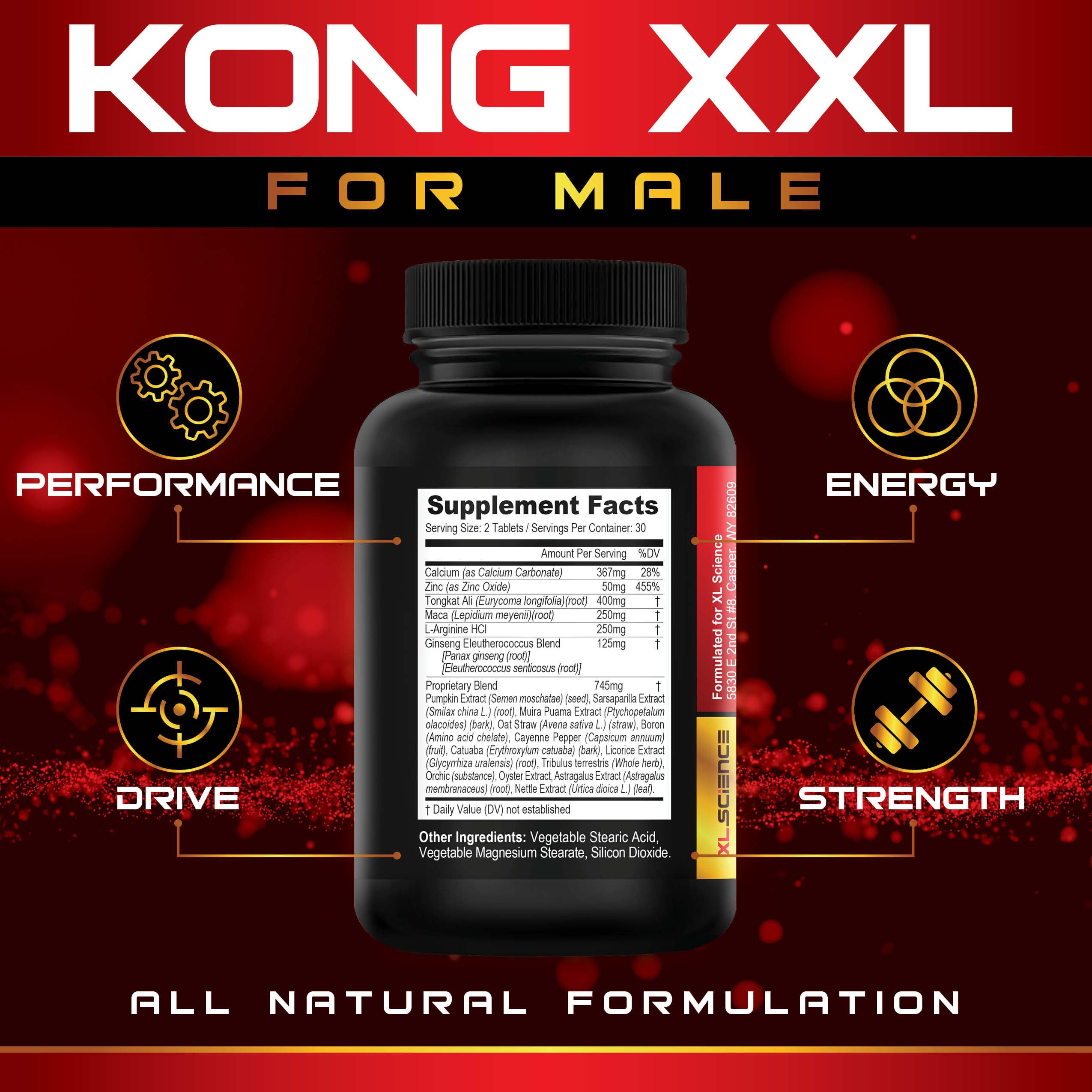 Kong XXL énergie-endurance: énergie soutenue pour activités quotidiennes et sportives