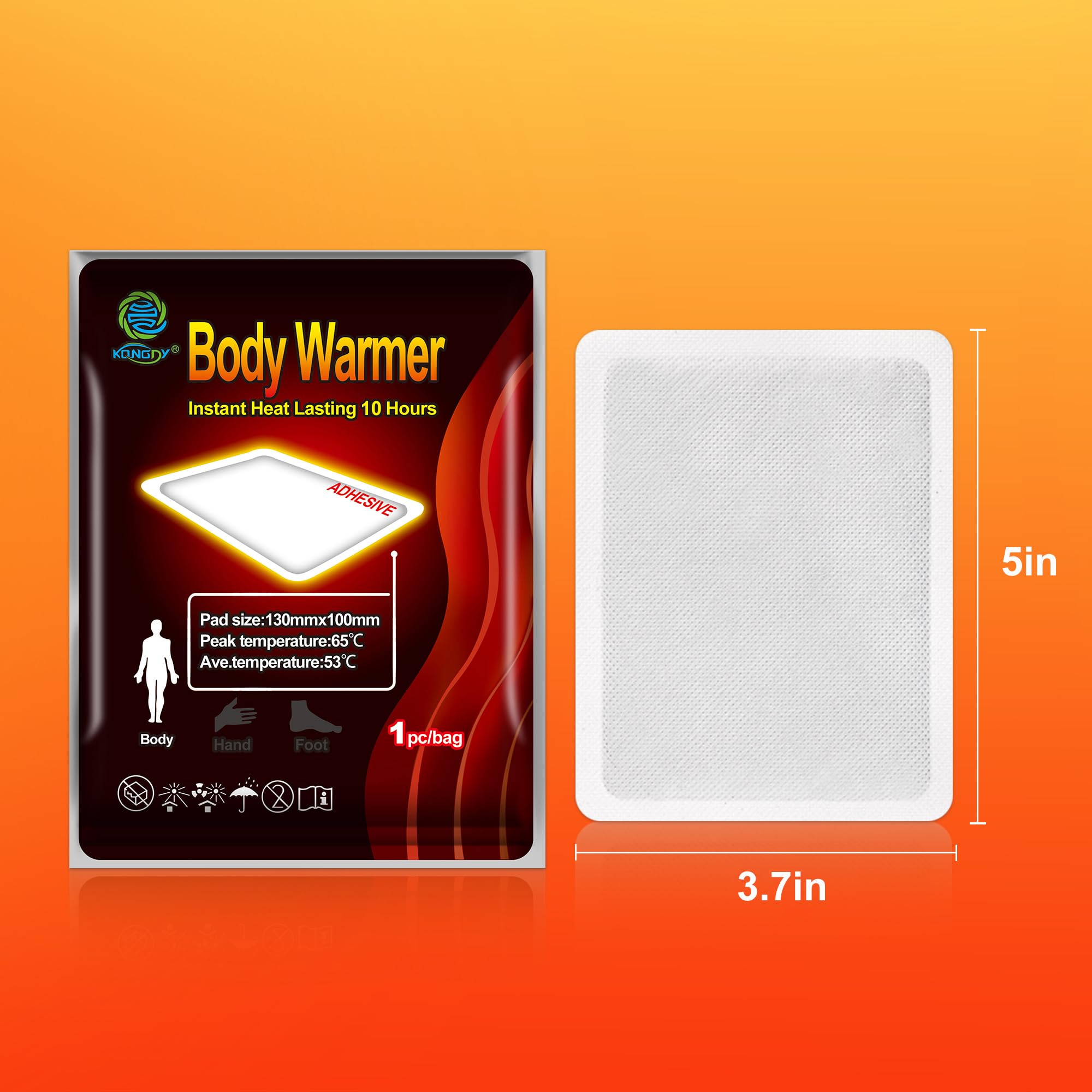 Patch ultra-fin KONGDY, discret sous les vêtements pour une chaleur durable.