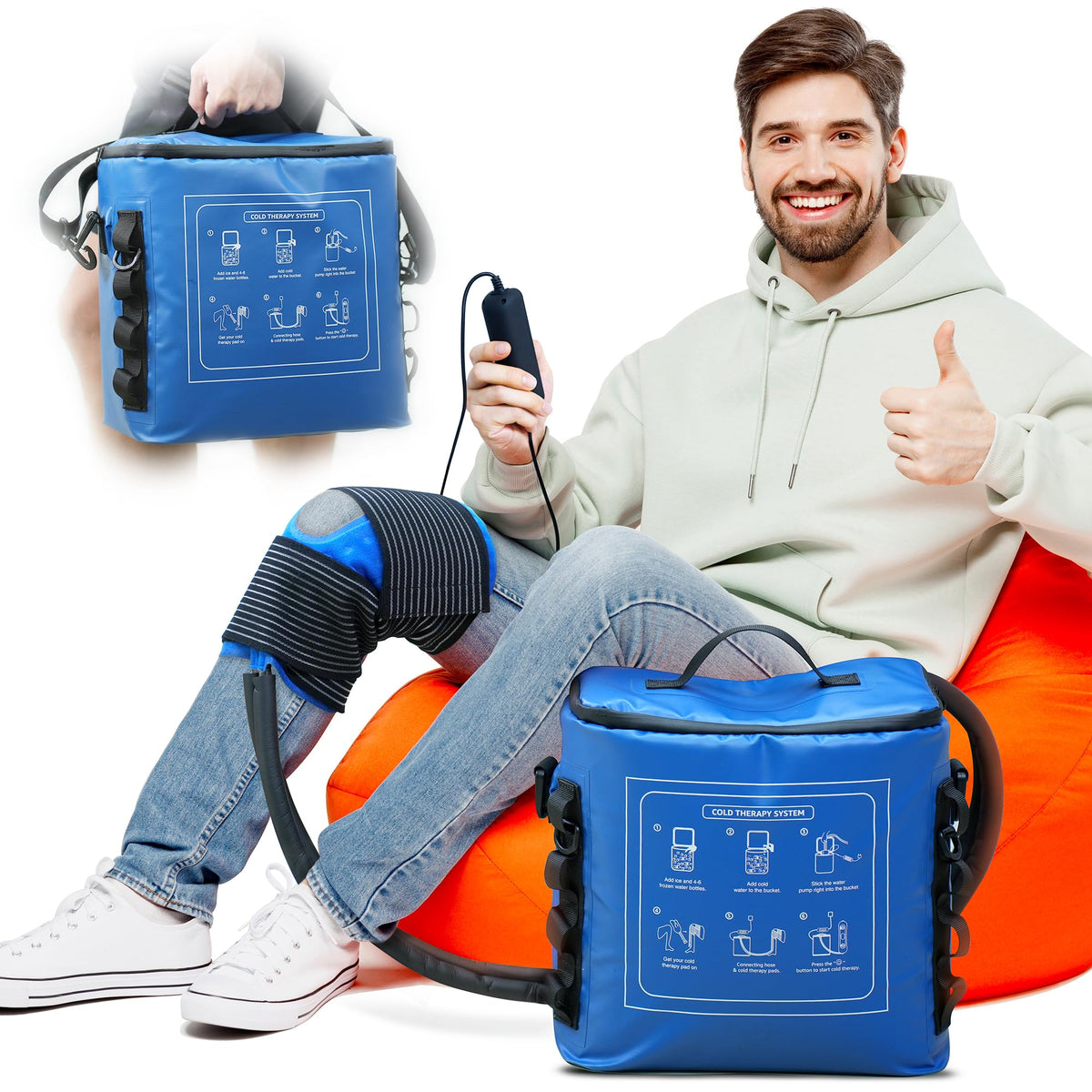 KONGZEE Systeme glace genou apres chirurgie, refroidissement ciblé et récupération potentielle.