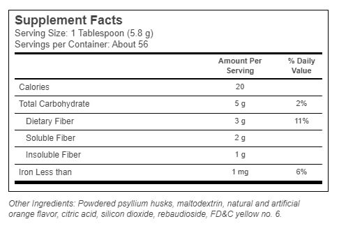 Konsyl Daily Psyllium Orange Sans Sucre – verre prêt pour mélanger rapidement la boisson.
