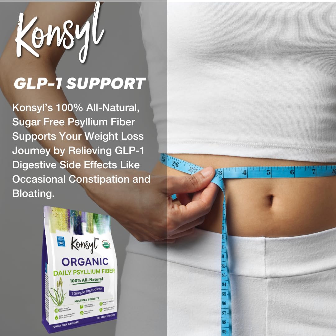 Konsyl Psyllium Husk Poudre mélangée dans une boisson matinale