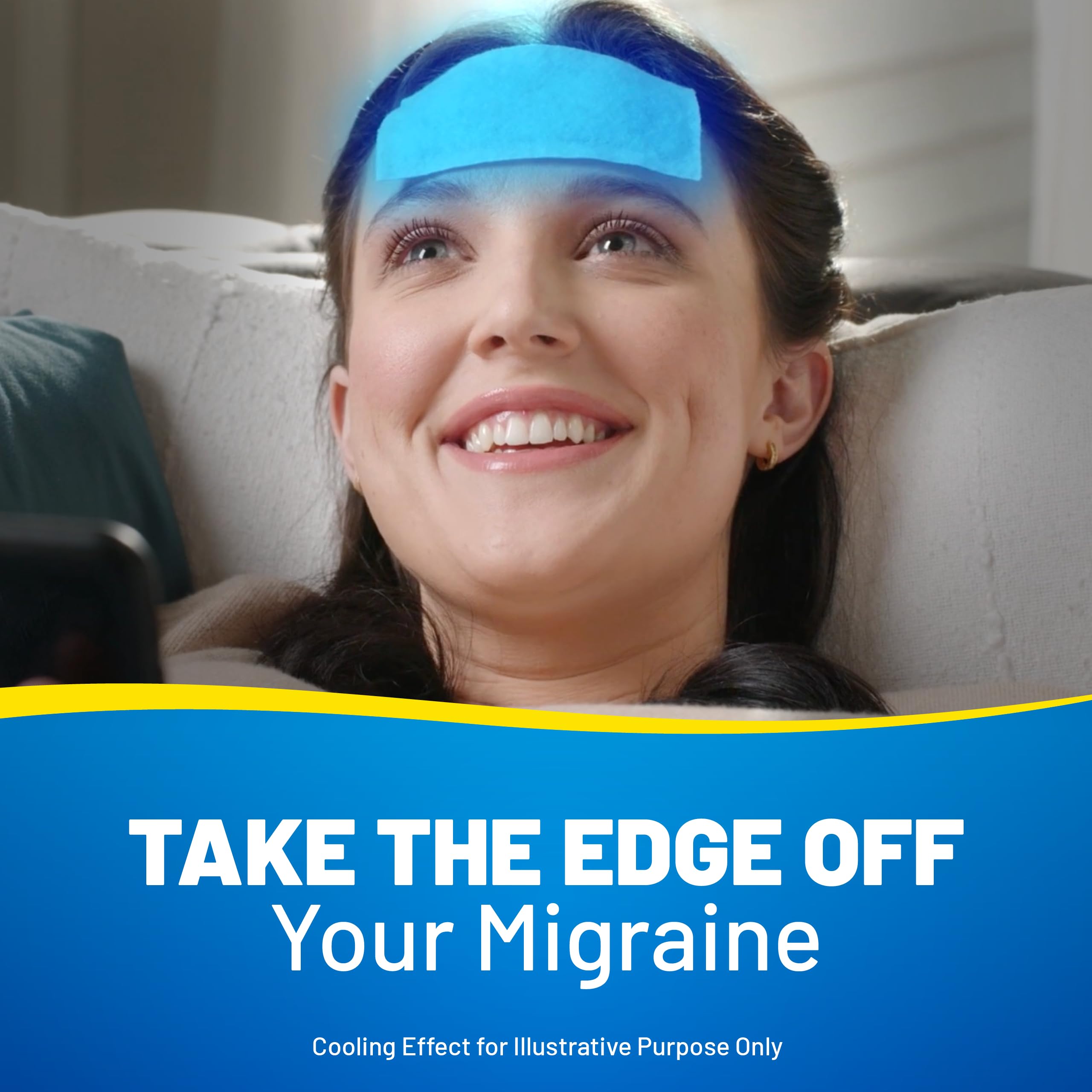 Kool n Soothe migraine, application sur le front pour un soulagement discret