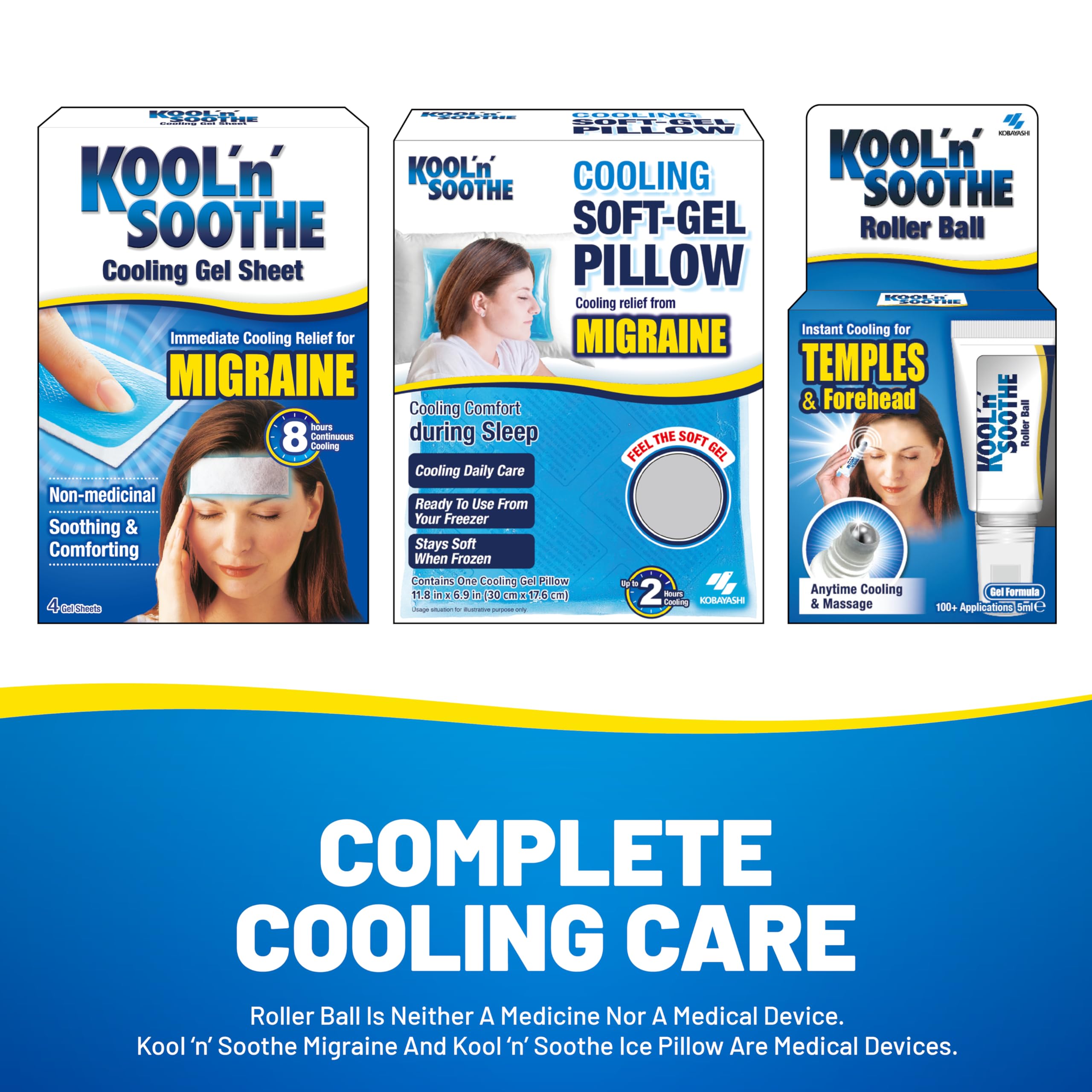 Kool n Soothe migraine, refroidissement durable jusqu'à 8 heures