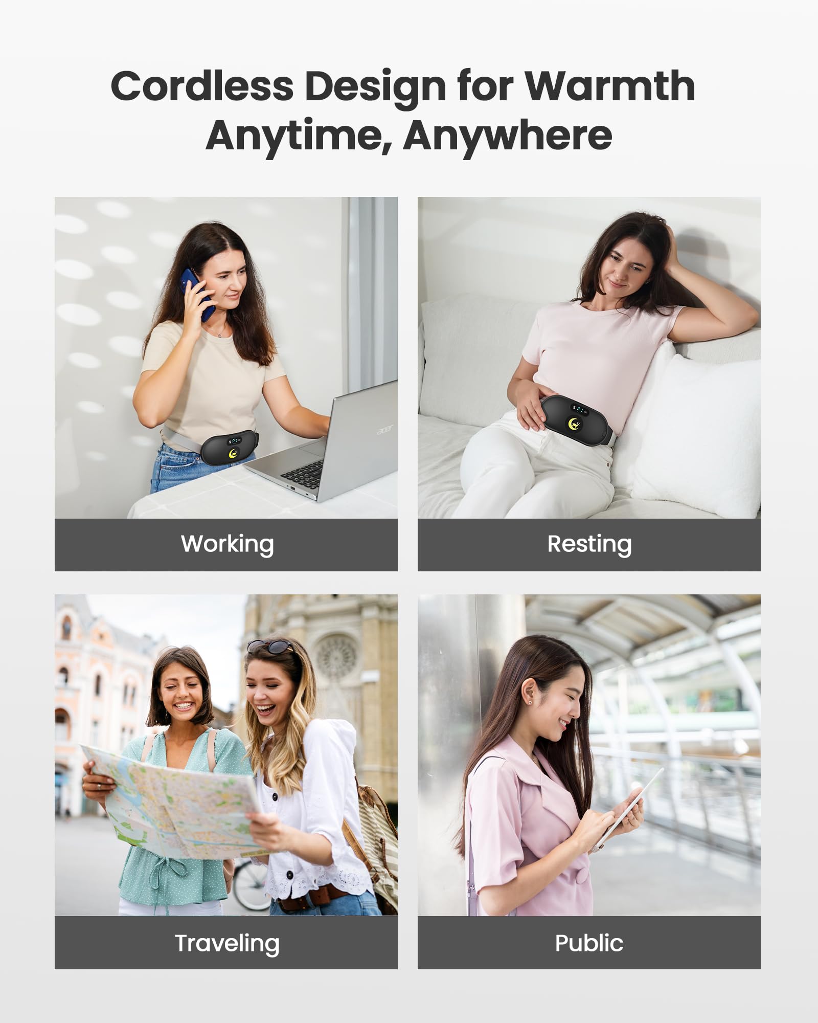 Koonie recharge via USB-C, parfait pour les voyages et journées actives.