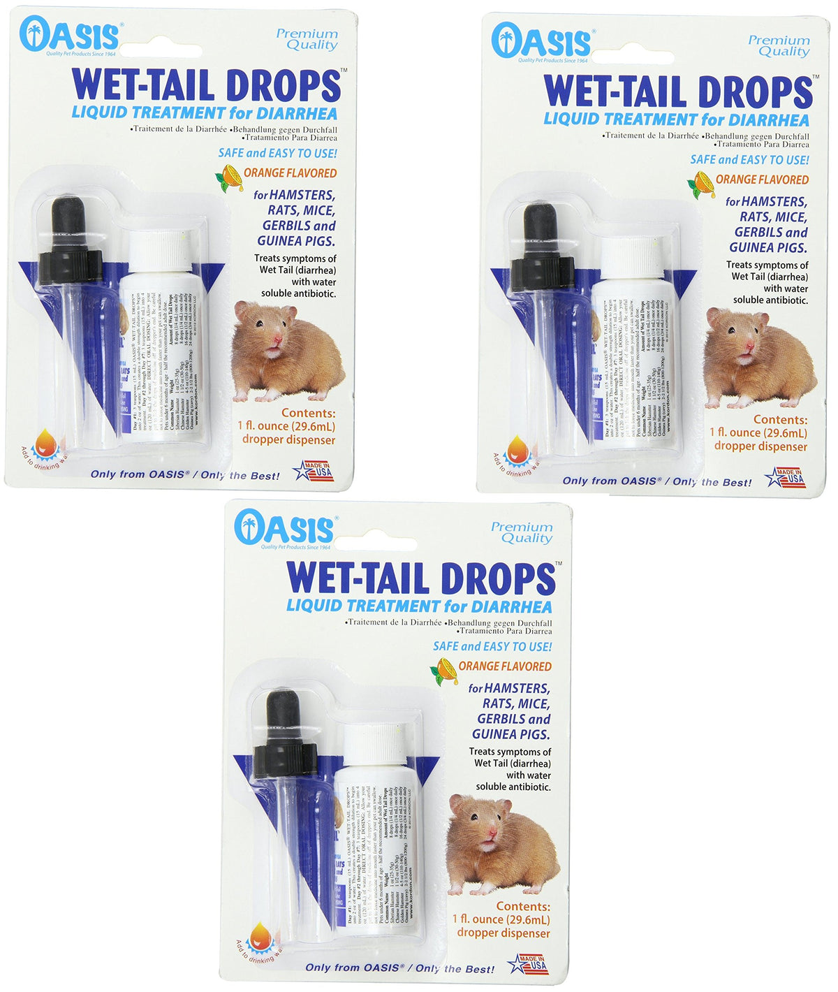 Kordon Oasis Wet Tail Drops – bouteille 1oz, aide possible à gérer diarrhée légère chez les petits animaux