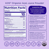 KOS acai poudre, smoothie velouté pour petit-déjeuner sain