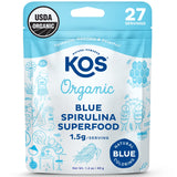 Kos poudre spiruline bleue biologique, colorant naturel et nutriments potentiels.