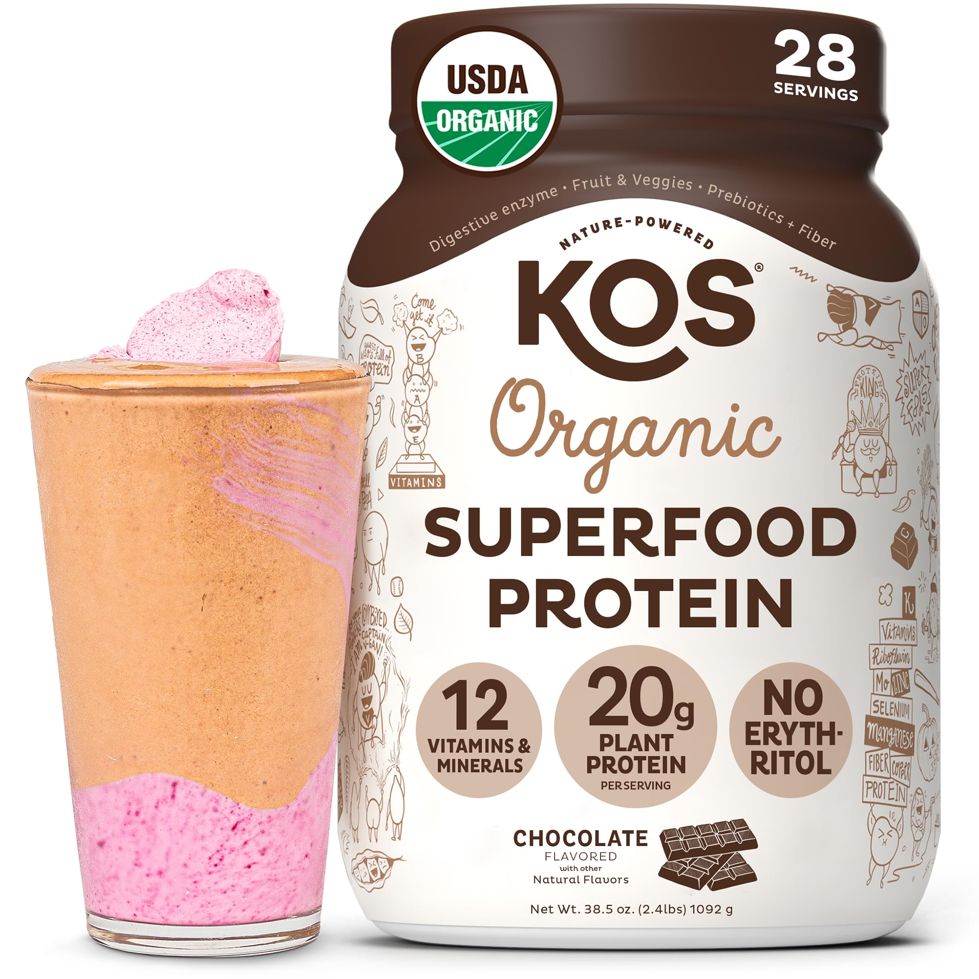 KOS protéine vegan chocolat — emballage clair et facile à repérer