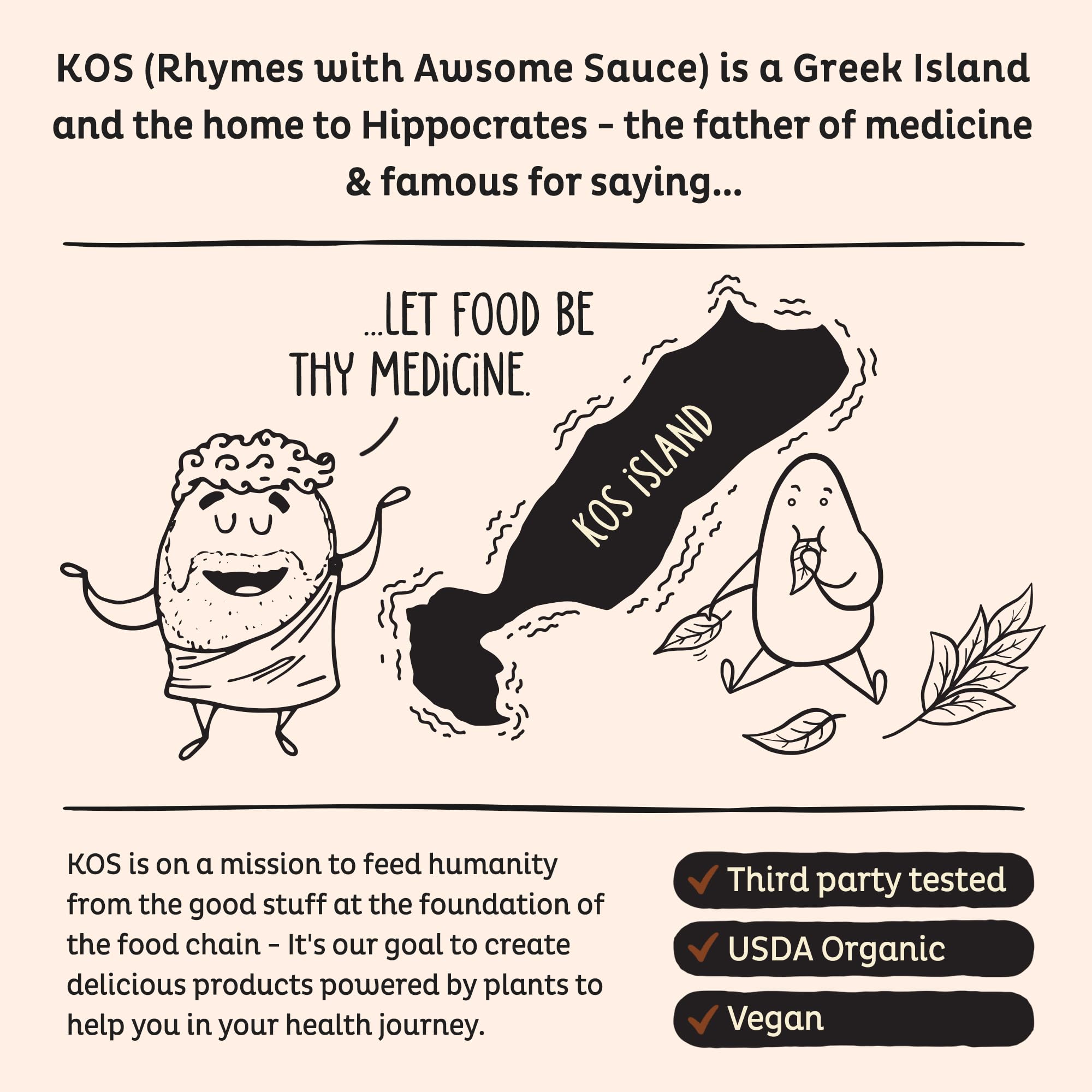 KOS protéine vegan chocolat — sans gluten et sans allergènes majeurs