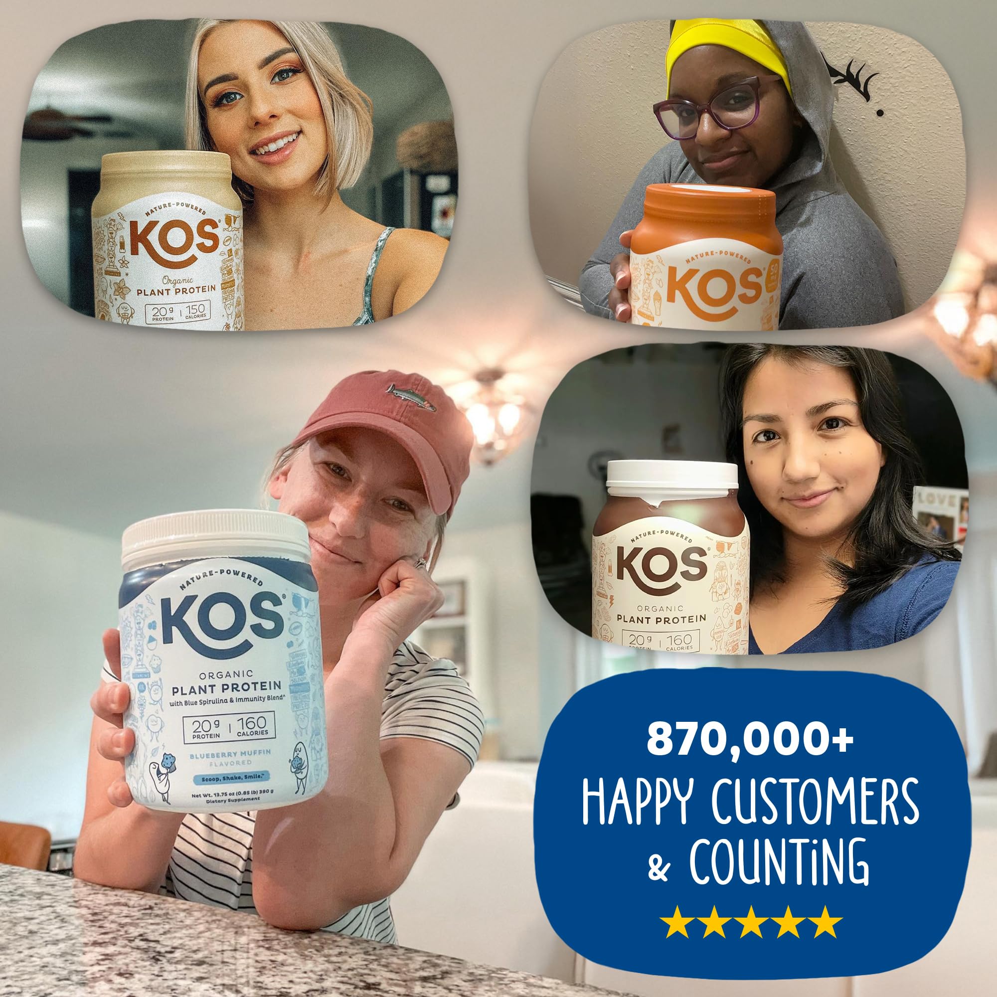 KOS protéine végétale scoop mesure, dosage exact et facilité d'utilisation.