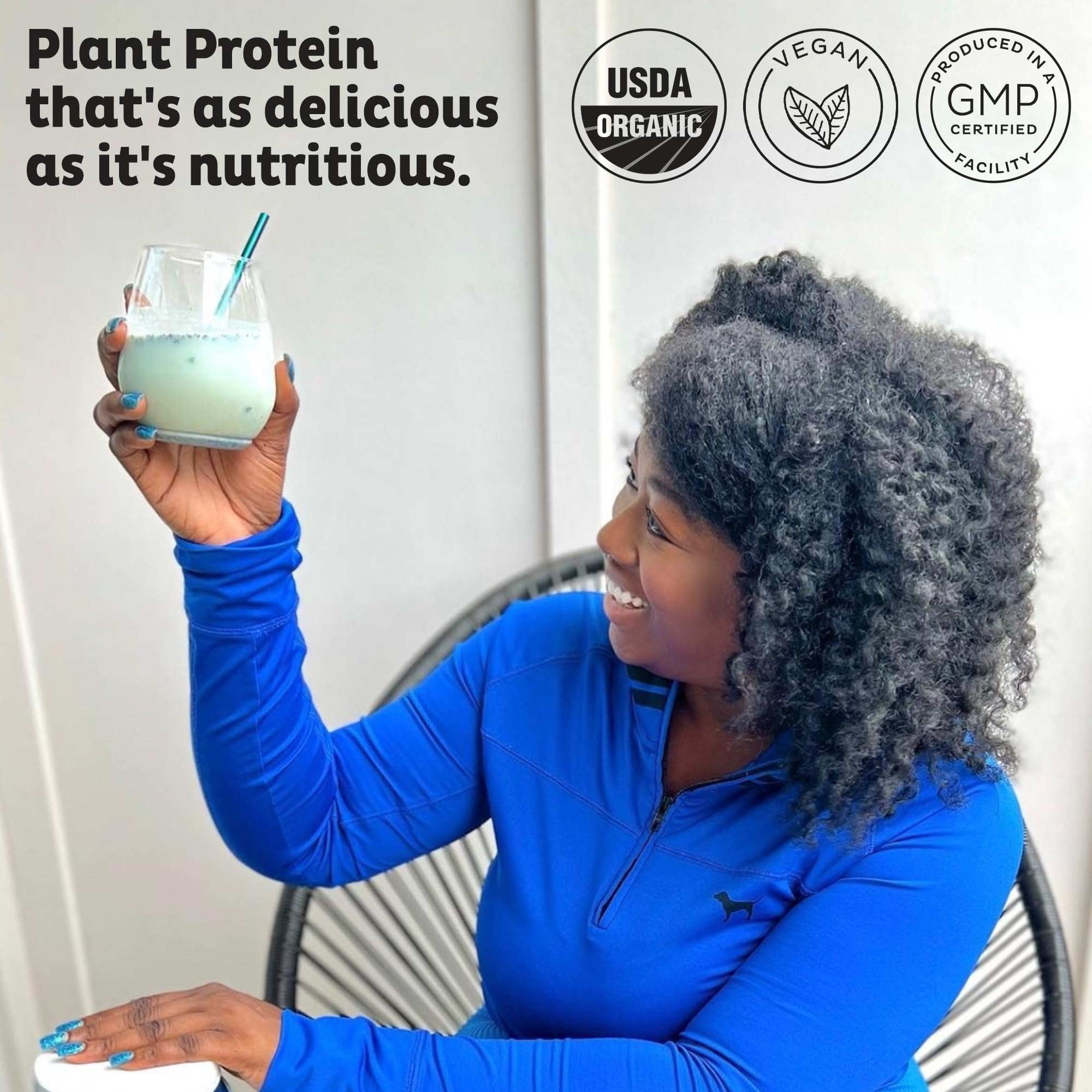 KOS protéine végétale shake bleuet frais, préparation rapide et satiété.
