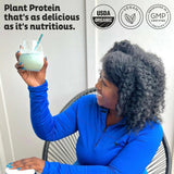 KOS protéine végétale shake bleuet frais, préparation rapide et satiété.