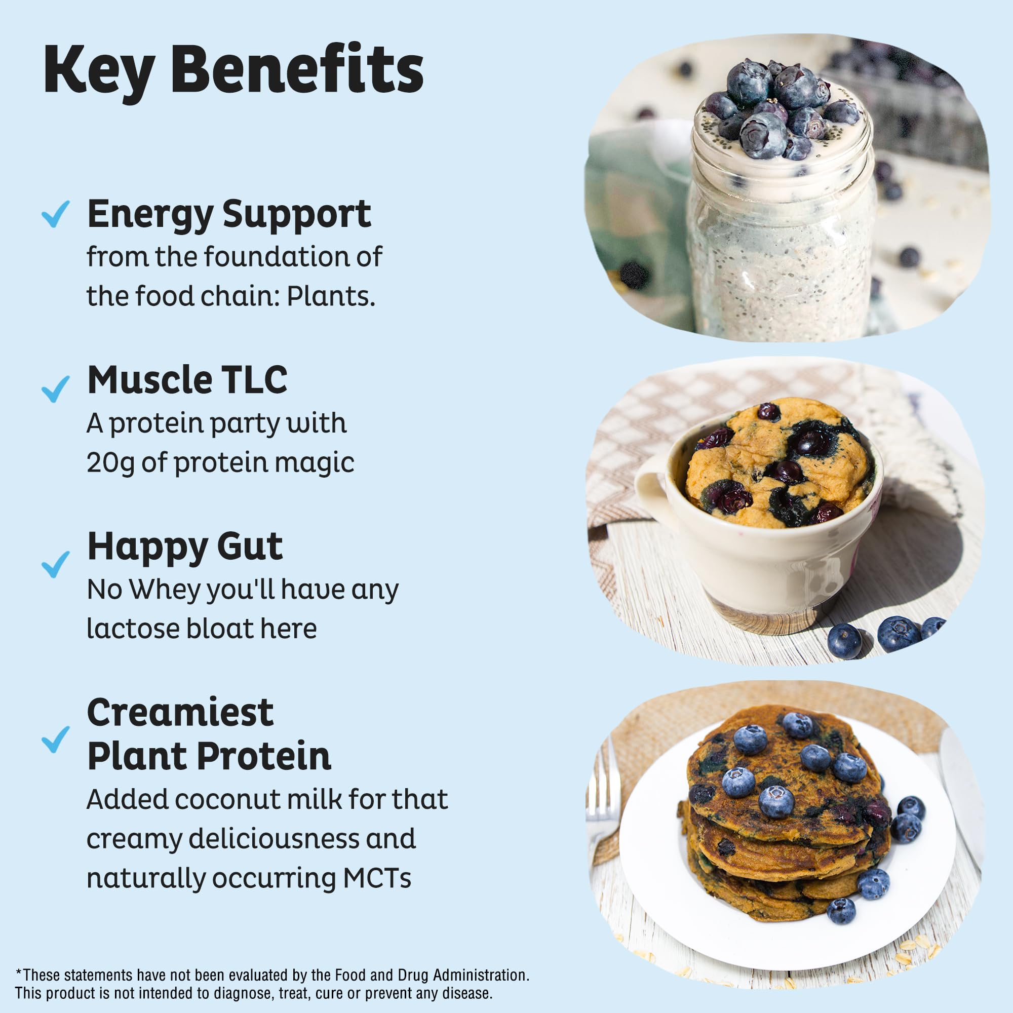 KOS protéine végétale spiruline bleue, couleur naturelle et nutriments.