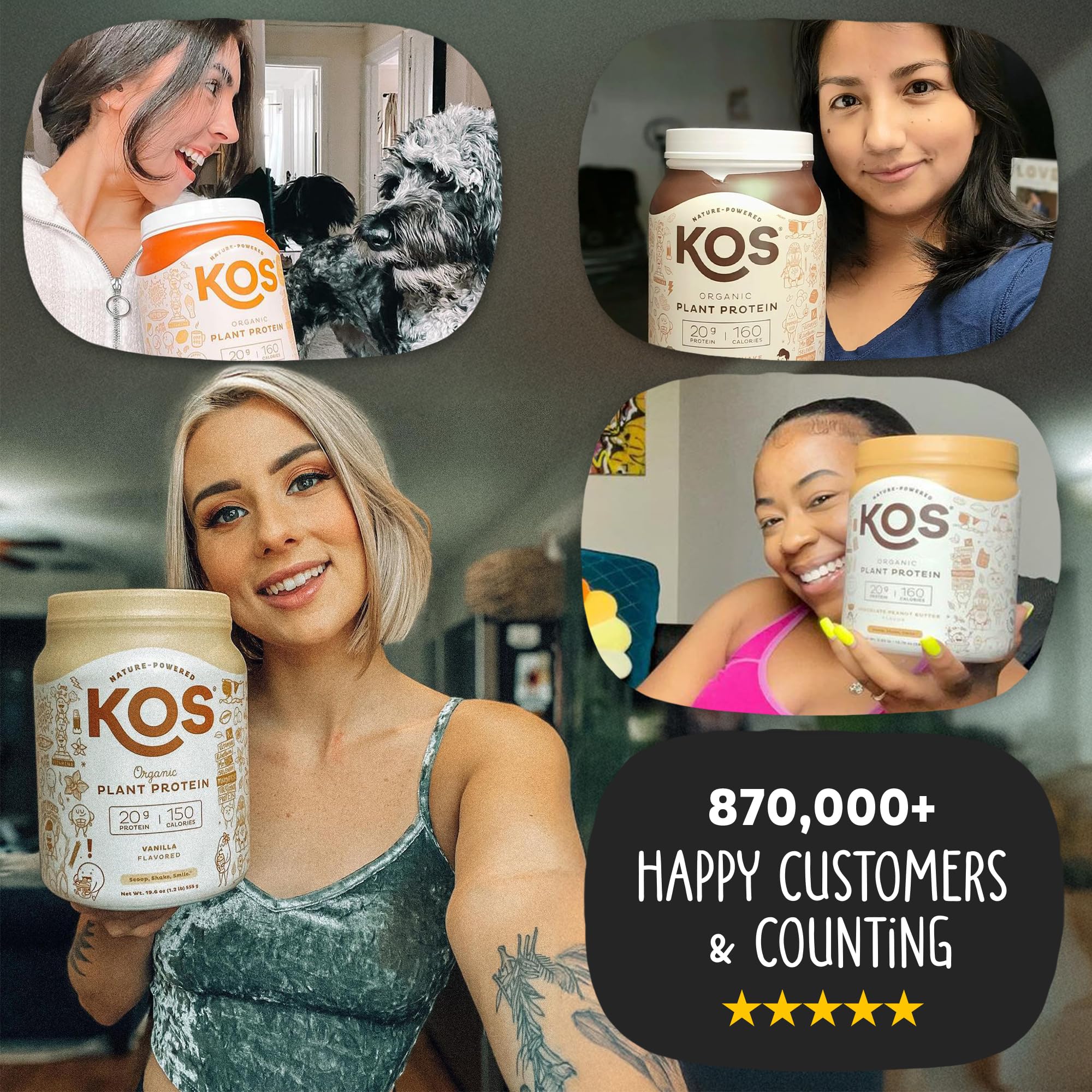KOS Protéine Végétale Vanille, ingrédients: bio et sans lactose