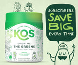 KOS Super Greens poudre pot Kos, conserve les nutriments pour l usage quotidien